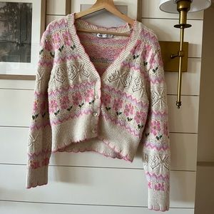Zara Floral Knit Sweater